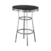 Coaster Theodore Round Bar Table Black and Chrome Model 2405